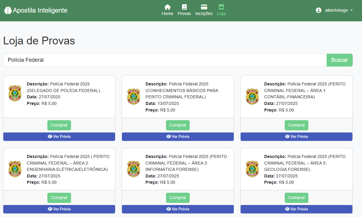Loja de apostilas prontas